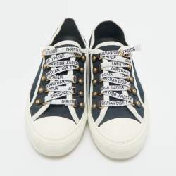 Dior Navy Blue Canvas Walk'n'Dior Low Top Sneakers Size 37.5