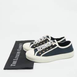 Dior Navy Blue Canvas Walk'n'Dior Low Top Sneakers Size 37.5