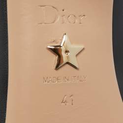 Pre Owned Dior Black Leather Lace Pointed Ankle Length Boots Size 41