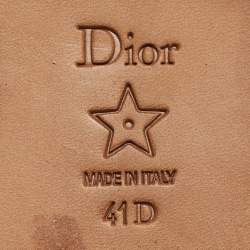 Pre Owned Dior Off White Brushed Leather Dior Code Slip On Loafers Size 41