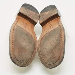 Pre Owned Dior Off White Brushed Leather Dior Code Slip On Loafers Size 41