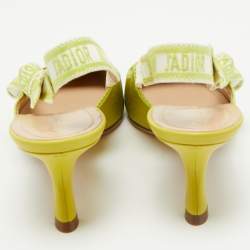 Dior Lime Satin J'adior Slingback Pumps Size 39.5