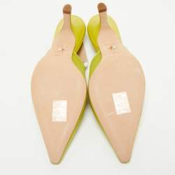 Dior Lime Satin J'adior Slingback Pumps Size 39.5