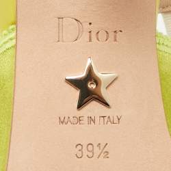 Dior Lime Satin J'adior Slingback Pumps Size 39.5