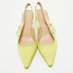 Dior Lime Satin J'adior Slingback Pumps Size 39.5