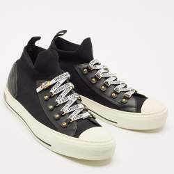 Dior Black Technical Knit Fabric and Leather Walk'n'Dior Sneakers Size 41.5