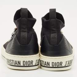 Dior Black Technical Knit Fabric and Leather Walk'n'Dior Sneakers Size 41.5