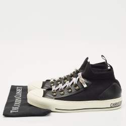 Dior Black Technical Knit Fabric and Leather Walk'n'Dior Sneakers Size 41.5