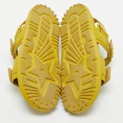 Pre Owned Dior Yellow Leather DiorAct Flat Sandals Size 36