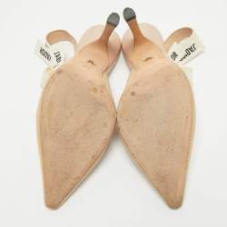 Dior Beige Technical Fabric J'Adior Pointed Toe Slingback Pumps Size 37.5