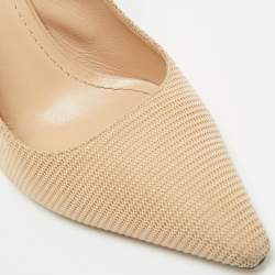 Dior Beige Technical Fabric J'Adior Pointed Toe Slingback Pumps Size 37.5