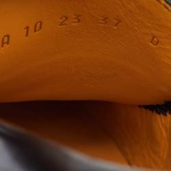 Pre Owned Dior Black Brushed Leather Boy Platform Slip On Loafers Size 37