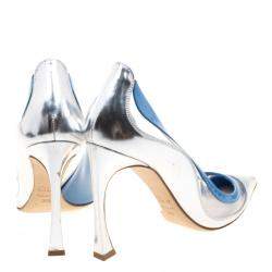 Dior Two Tone Patent Leather and PVC Pointed Toe Pumps Size 37.5