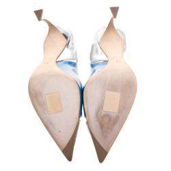 Dior Two Tone Patent Leather and PVC Pointed Toe Pumps Size 37.5
