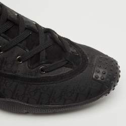 Dior Black Oblique Canvas and Suede High Top Sneakers Size 36
