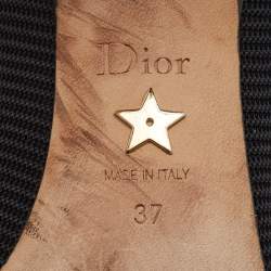 Dior J'adior Black Canvas Ribbon Pointed Toe Pumps Size 37