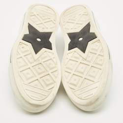 Pre Owned Dior White Fabric Walk'n'Dior Lace Up High-Top Sneakers Size 38