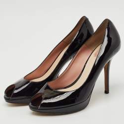 Dior Black Patent Leather Miss Dior Pumps Size 40