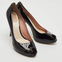 Dior Black Patent Leather Miss Dior Pumps Size 40