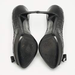 Dior Black Cannage Leather Lovely Peep Toe Pumps Size 40