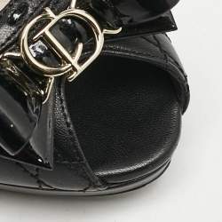 Dior Black Cannage Leather Lovely Peep Toe Pumps Size 40