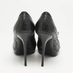 Dior Black Cannage Leather Lovely Peep Toe Pumps Size 40
