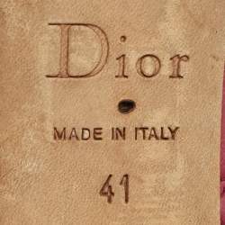 Dior Red Cannage Leather Bow Detail Peep Toe Pumps Size 41