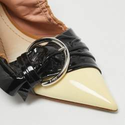 Dior Tri Color Patent Leather Conquest Ankle Wrap Sandals Size 37.5