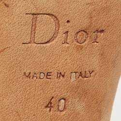 Dior Brown Suede Buckle Detail Slide Sandals Size 40