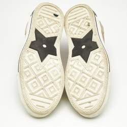 Pre Owned Dior Beige Knit Fabric Walk'n'Dior High Top Sneakers Size 36