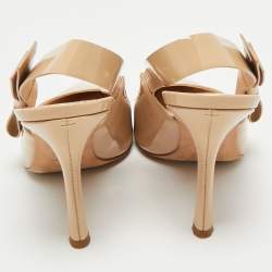 Dior Beige Patent Leather J'Adior Slingback Pumps Size 39