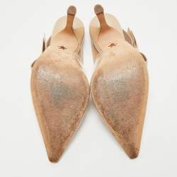 Dior Beige Patent Leather J'Adior Slingback Pumps Size 39