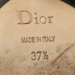 Dior Black Leather Ankle Tie Up Mules Size 37.5