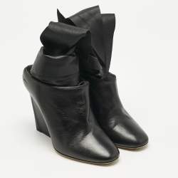 Dior Black Leather Ankle Tie Up Mules Size 37.5