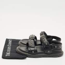 Dior Black Leather DiorAct Slingback Sandals Size 38
