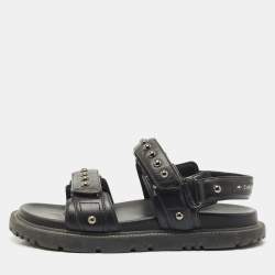 Dior Black Leather DiorAct Slingback Sandals Size 38