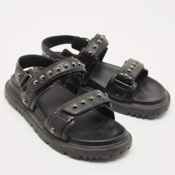 Dior Black Leather DiorAct Slingback Sandals Size 38