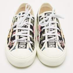 Dior Black Floral Embroidered Canvas Walk'n'Dior Sneakers Size 41