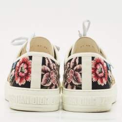 Dior Black Floral Embroidered Canvas Walk'n'Dior Sneakers Size 41