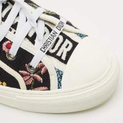 Dior Black Floral Embroidered Canvas Walk'n'Dior Sneakers Size 41