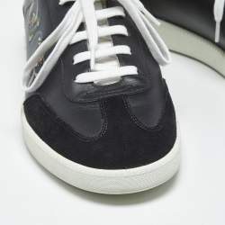 Pre Owned Dior Black Leather And Suede D Bee Low Top Sneakers Size 37
