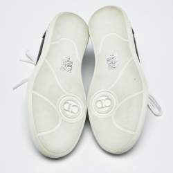 Pre Owned Dior Black Leather And Suede D Bee Low Top Sneakers Size 37