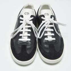 Pre Owned Dior Black Leather And Suede D Bee Low Top Sneakers Size 37