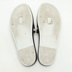 Dior Black/Light Pink Leather Marina Flat Slides Size 38