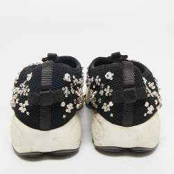 Dior Black Mesh Crystal Embellished Fusion Sneakers Size 36.5