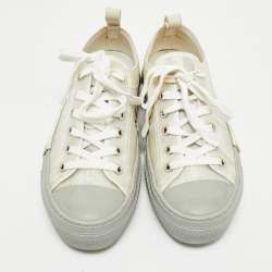 Pre Owned Dior Grey Oblique Mesh and Rubber B23 Sneakers Size 37