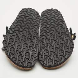 Pre Owned Dior x Birkenstock Black Suede and Nubuck Leather Milano Sandals Size 37