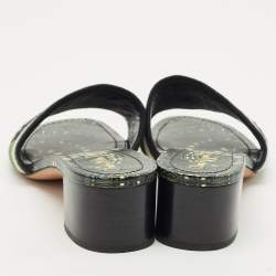 Dior Green Embroidered Canvas Dway Slide Sandals Size 39