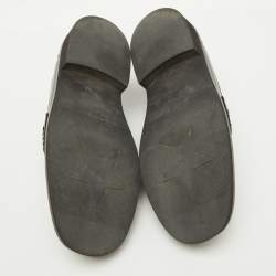 Dior Black Brushed Leather Boy Platform Slip On Loafers Size 37