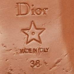 Pre Owned Dior Black Leather Strappy Dior Up Flat Thong Sandals Size 38